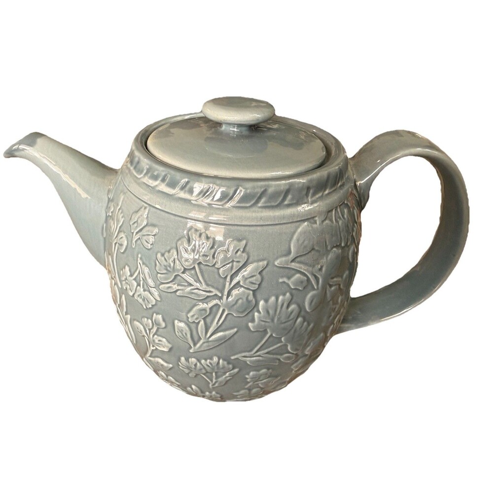 Ashland Blue Floral TEA Pot 6.5 In Ceramic